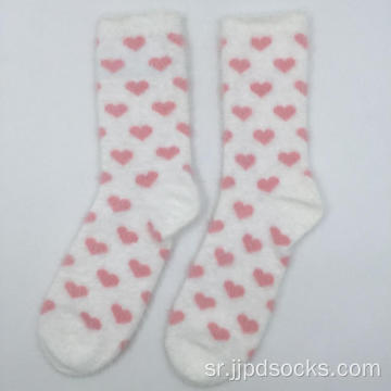 Супер меке удобне чарапе са ружичастом срцем